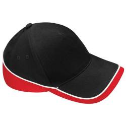 Beechfield Teamwear Competition Cap in Black / red / white von Beechfield