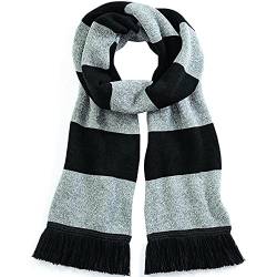 Beechfield Unisex Stadium Scarf Schal, Mehrfarbig (Black/Heather Grey 00), One Size von Beechfield