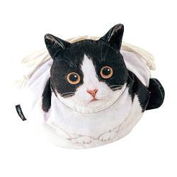 Beedozo Katzen-Kulturbeutel, Katzen-Kosmetiktasche | Katzenförmiger, lustiger Kätzchen-Kulturbeutel mit Kordelzug,Lustiges Kätzchen-Design, weicher und tragbarer Make-up-Reisetaschen-Organizer für von Beedozo