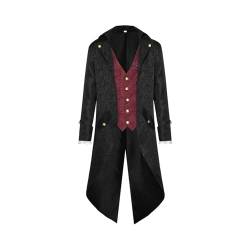Beedozo Viktorianische Jacke Herren, Frack Herren - Jacke Viktorianischer Mantel Frack | -Gothic-Frack, Renaissance-Cosplay-Kostüm für Karnevalsparty von Beedozo
