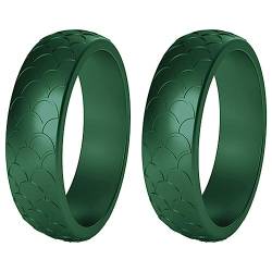 Beelooom 2 Stück, Beliebt für Frauen, Coole Silikonringe, Silikon-Ehering, Umweltfreundlicher Outdoor-Sportring, 5,7 Mm, 6 von Beelooom