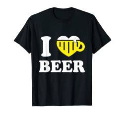 Coole T-Shirts für Bierliebhaber - I Love Beer T-Shirt T-Shirt von Beer Themed Tees