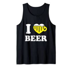 Coole T-Shirts für Bierliebhaber - I Love Beer T-Shirt Tank Top von Beer Themed Tees