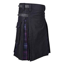 Schottland Rock Herren Vintage Kilt Gothic Punk Mode Kendo Taschenröcke Schottische Kleidung Plaid Faltenrock Neu XXL Pp von BeerMmay