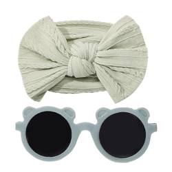 Befeixue Baby-Stirnband-Bögen,Baby-Bogen-Stirnbänder | Stirnbänder und Sonnenbrillen für Neugeborene,Weiche Nylon-Baby-Stirnbänder mit Sonnenbrille, Baby-Mädchen-Stirnbänder mit Schleife für von Befeixue
