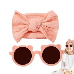 Befeixue Stirnbandschleifen für Babys, Neugeborenen-Stirnbandschleifen | Stirnbänder und Sonnenbrillen für Neugeborene - Baby-Mädchen-Schleifen-Stirnband-Sonnenbrillen-Set, niedliche von Befeixue