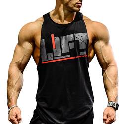 Befox Herren Fitness Muskel Gym saugfähige Weste Bodybuilding Lift Stringer Tank Top,XXL,Schwarz von Befox