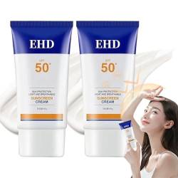 Ehd Sunscreen, Ehd Face Sunscreen SPF50+, Facial Sunscreen Moisturizer, Dry and Non-sticky, Ehd Sunscreen Cream for Skin Care, Ehd Waterproof Sun Cream for Women (2 Pcs) von Behound