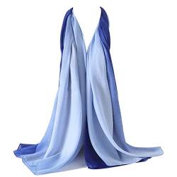 Bellonesc Damen Seidenschal 100% Seide Lange Leichte Sonnenschutz Tücher 35"* 71" Blaulicht Blau von Beillonesc