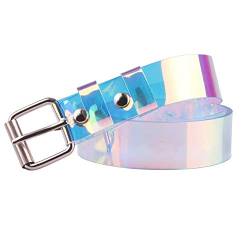 Transparent-Frauen-Gurt Laser Holographic Klar Dornschliesse Breite Taille Bands Bund Invisible Punk Gürtel von Beito