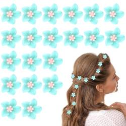 Bekecidi 20 Stück Skurrile Kleine Blumen-Haarspangen, Kleine, Charmante Mode-Haarspangen, Lebendige Blaue Haarspangen, Party-Haarschmuck, Frauen und Mädchen, Haarverschönerung von Bekecidi