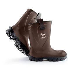 Riglite X Halbhohe leichte Sicherheitsstiefel für Herren und Damen mit Stahlkappe und Stahlsohle, rutschfeste Arbeitsstiefel für Landwirtschaft und Industrie, isolierend, ölbeständig, braun, EU 47 von Bekina