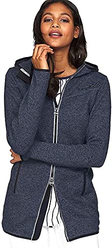 Bekleidung Kangaroos Damen Strickfleecejacke Strickjacke Fleecejacke (32-34, Marine) von Bekleidung