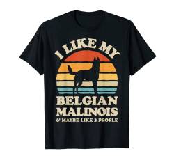 I Like My Belgian Malinois And Maybe Like 3 People Dog Retro T-Shirt von Belgian Malinois DU Clothing