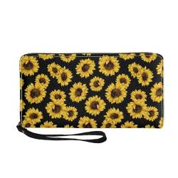 Belidome Damen Geldbörse Clutch Handtasche Leder Wristlet Bag, sonnenblume, Einheitsgröße von Belidome
