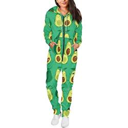 Belidome Einteiliger Pyjama-Overall für Damen und Herren, Nachtwäsche, Strampler, Einteiler, Übergröße, avocado, L von Belidome