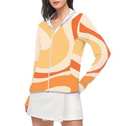 Belidome Langarm Sonnenshirt Damen UV-Schutz Hoodie Sommer Jacke, Wirbelmuster, M von Belidome