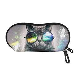 Belidome Lustiges Brillenetui, weiche Tasche, für Damen, Kinder, langlebig, waschbar, katze, One size von Belidome