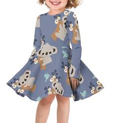 Belidome Mädchen Kleid Winter Langarm Einteiler Party Schule Kostüme, Koala, 7-8 Jahre von Belidome