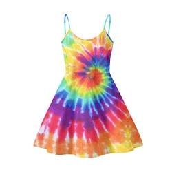 Belidome Spaghettiträger-Kleid für Damen, Strand, Sommer, Freizeit, Reisen, XS-4XL, weich, bequem, Regenbogenfarben., XXXXL von Belidome