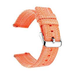 18mm 20mm 22mm 24mm Nylon Uhrenarmbänder Nylonflechte Uhr Ersatzband Uhrenzubehör, Orange, 20mm von Believewang