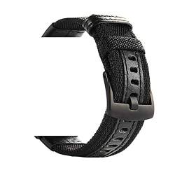 20mm 22mm Uhrenarmband Nylon Uhrenarmband Leder Wasserdicht Bügel-Uhr-Ersatzband Uhrenzubehör, Schwarz, 22mm von Believewang