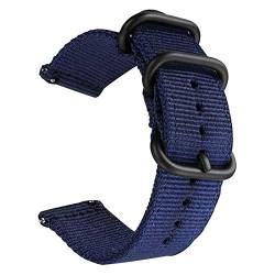 Believewang Quick Release-Uhrenarmband für Männer/Frauen Nylon NATO-Uhrenarmband mit schwarzem Edelstahl Buckle 18mm/20mm/22mm/24mm, Blau, 18mm von Believewang