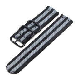 NATO Armband Nylon Gurt schwarz Buckle 18mm/20mm/22mm/24mm Uhrenarmband-Uhren Zubehör, 24mm von Believewang