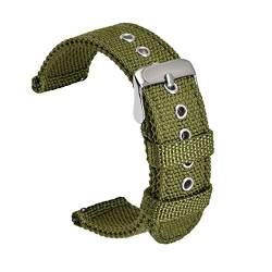 Nylon-Band-Bügel 18mm/20mm/22mm/24mm Armband Armband Uhr Ersatzband Uhrenzubehör, Armeegrün, 18mm von Believewang