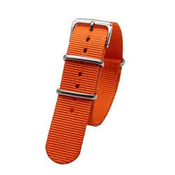 Sport-Uhrenarmband 18mm 20mm 22mm 24mm NATO Nylonband für Männer/Frauen-Uhr-Ersatzband, Orange, 20mm von Believewang