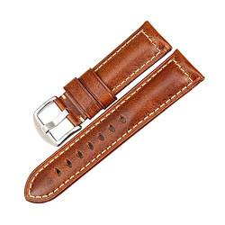 Uhren Zubehör Fashion Red Armband 20mm/22mm/24mm Uhrenarmband Leder Vintage-Uhrenarmband, 18mm von Believewang