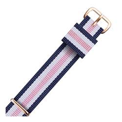 Uhrenarmband-Männer/Frauen Armband Nylon-Uhrenarmband 18mm 20mm Rose Gold Armband Buckle Band, 18mm von Believewang