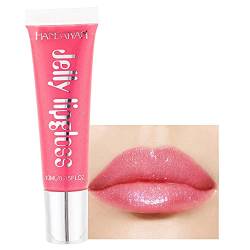 Bonbonfarbener Jelly Lip Gloss, Spiegel Lip Glaze Liquid Antihaft-feuchtigkeitsspendender Lipgloss, glänzend, langlebig, Toot Lip Glaze, Lippenpflege, Glanz Honig Pampelmuse von Beliky Girl