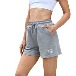 Belisy Damen Hohe Taille Casual Solide Kordelzug Shorts Sommer Stretchy Kurze Hose mit Taschen von Belisy