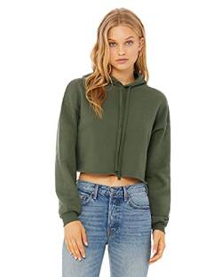 Bella + Canvas Ladies' Cropped Fleece Hoodie - Military Green - S von Bella+Canvas