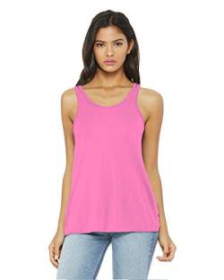 leicht transparentes Trägershirt - Farbe: Neon Pink - Größe: XL von Bella+Canvas