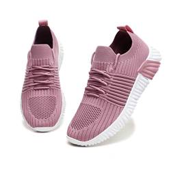 Bella Bays Damen Turnschuhe Straßenlaufschuhe Sportschuhe Sneaker Running Tennis Schuhe Freizeit rosa 41 von Bella Bays