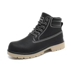 Bella Bays Leichte Komfortschuhe Rutschfeste Schnürschuhe Freizeitschuhe Schuhe Wasserdichte Stiefel Vintage Wanderschuhe Unisex Schwarz 42 von Bella Bays