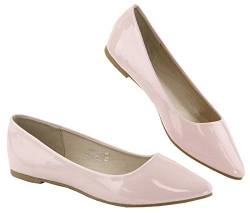 Bella Marie Angie Damen-Ballerinas mit spitzem Zehenbereich, klassische Ballerinas, (Dusty Rose Patent), 38.5 EU von Bella Marie