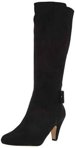 Bella Vita Damen Troy II Dress Boot Kniehoher Stiefel, Schwarze Velourslederoptik, 44 EU X-Weit von Bella Vita