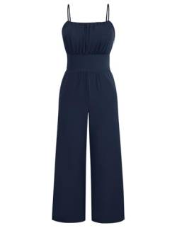 Belle Poque Damen Jumpsuit Elegant Hosenanzug Festlich Party Overall Damen Hosenanzug Sommer Dunkelblau XL von Belle Poque