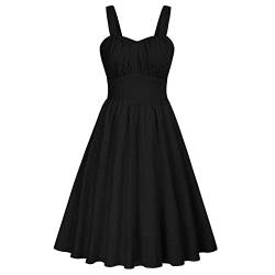 Belle Poque Sommer ärmellos Halter Hals Geraffte A-Linie Cocktail Prom Tea Party Midi-Kleid für Frauen BP0724-02 S von Belle Poque