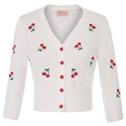 Belle Poque weiß Bolero hülsen Bolero Damen Schulterjacke Elegante Bolero Shrug L BP609-2 von Belle Poque