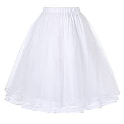 Belle Poque weißWedding Bridal 1950 Petticoat Reifrock Unterrock Underskirt für Rockabilly Kleid L BP229-2 von Belle Poque