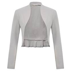 Bolerojacke Damen Langarm Open Front Schulterjacke Blazer Jäckchen Bolero von Belle Poque