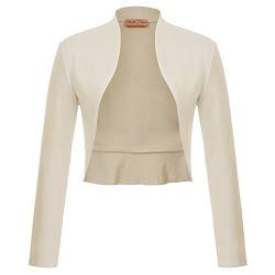 Bolerojacke Damen Open Front Schulterjacke Blazer Jäckchen Bolero von Belle Poque