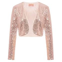 Damen Festliche Pailletten Bolero Mode Shrug von Belle Poque