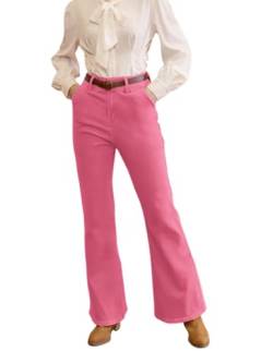 Damen Vintage Boyfriend-Jeans 90er E-Girl Hose mit Taschen Vintage Stretch Jeans Dunkelrosa M BP0755A23-07 von Belle Poque