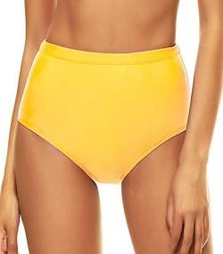 Bellecarrie Damen Bikini-Badehose mit hoher Taille, volle Abdeckung, Tankini, Badeanzughose, Tanzslip, gelb, XX-Large von Bellecarrie