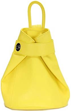 Belli "City Backpack II mittelgroßer italienischer Damen Leder Rucksack Rucksacktasche Handtasche Daypack in gelb - 28x31x13cm (B x H x T) von Belli